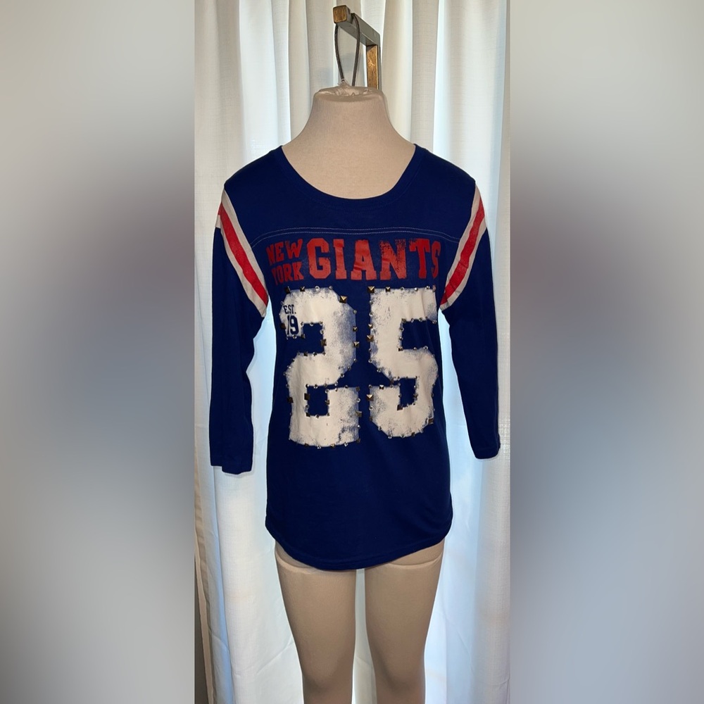 Pink by Victoria's Secret New York Giants Jersey Stud Rhinestones size L [J -39]